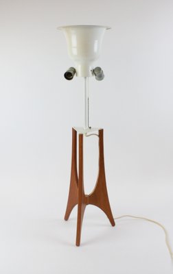 Large Table Lamp Teak with Sisal Shade, 1970s-FTN-1803937