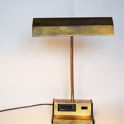 Large Table Lamp with Clock, 1960s-VA-1167907