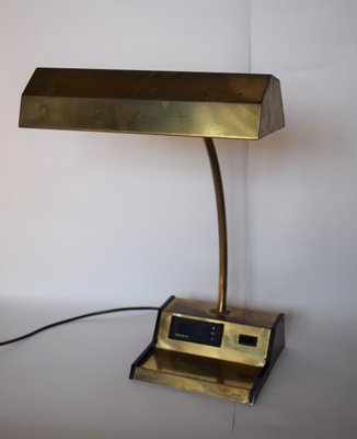 Large Table Lamp with Clock, 1960s-VA-1167907