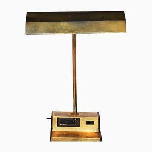 Large Table Lamp with Clock, 1960s-VA-1167907