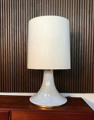 Large Table Lamp with Illuminated Glass and Brass Base from Glashütte Limburg, 1960s-JP-776328