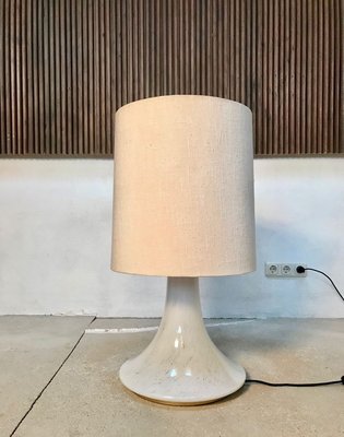 Large Table Lamp with Illuminated Glass and Brass Base from Glashütte Limburg, 1960s-JP-776328