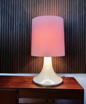 Large Table Lamp with Illuminated Glass and Brass Base from Glashütte Limburg, 1960s-JP-776328