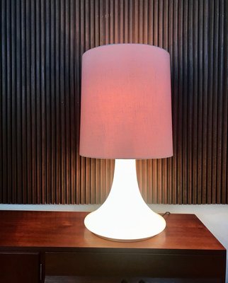 Large Table Lamp with Illuminated Glass and Brass Base from Glashütte Limburg, 1960s-JP-776328