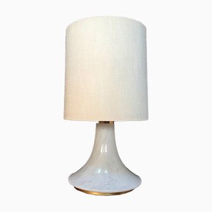 Large Table Lamp with Illuminated Glass and Brass Base from Glashütte Limburg, 1960s-JP-776328