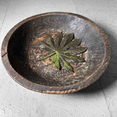 Large Taishō Decorative Wooden Dough Bowl, Japan, 1920s-DWL-1807026