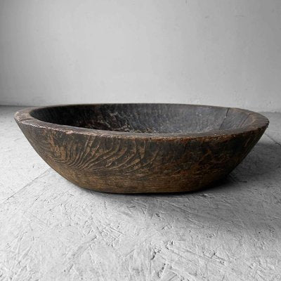 Large Taishō Decorative Wooden Dough Bowl, Japan, 1920s-DWL-1807026