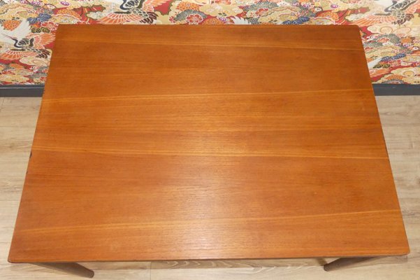 Large Teak Dining Table with Folding Turning Mechanism, 1960s-AFE-1117703