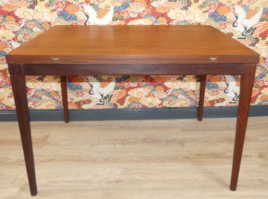 Large Teak Dining Table with Folding Turning Mechanism, 1960s-AFE-1117703