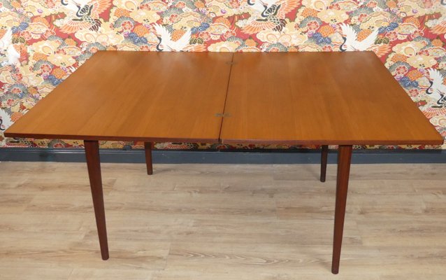 Large Teak Dining Table with Folding Turning Mechanism, 1960s-AFE-1117703