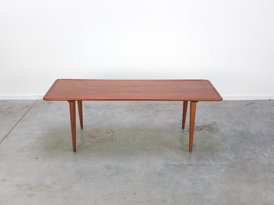 Large Teak & Oak AT-11 Coffee Table by Hans J. Wegner for Andreas Tuck, 1950s-MHV-1245635