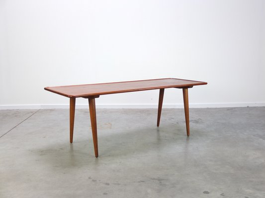 Large Teak & Oak AT-11 Coffee Table by Hans J. Wegner for Andreas Tuck, 1950s-MHV-1245635