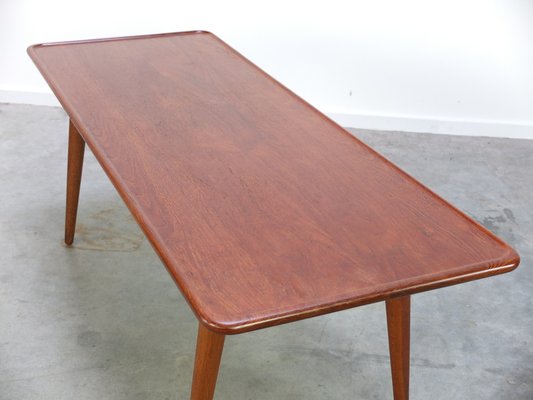 Large Teak & Oak AT-11 Coffee Table by Hans J. Wegner for Andreas Tuck, 1950s-MHV-1245635