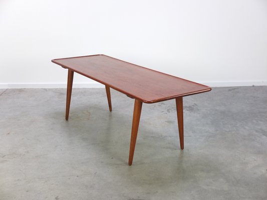 Large Teak & Oak AT-11 Coffee Table by Hans J. Wegner for Andreas Tuck, 1950s-MHV-1245635