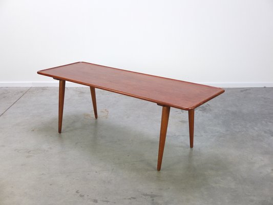 Large Teak & Oak AT-11 Coffee Table by Hans J. Wegner for Andreas Tuck, 1950s-MHV-1245635