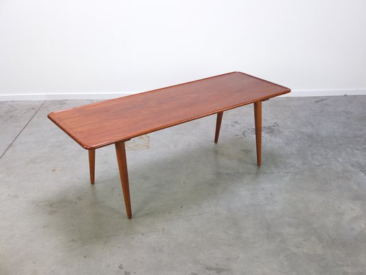 Large Teak & Oak AT-11 Coffee Table by Hans J. Wegner for Andreas Tuck, 1950s-MHV-1245635