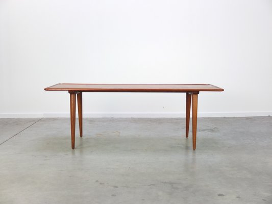 Large Teak & Oak AT-11 Coffee Table by Hans J. Wegner for Andreas Tuck, 1950s-MHV-1245635