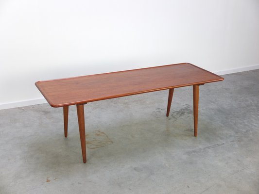 Large Teak & Oak AT-11 Coffee Table by Hans J. Wegner for Andreas Tuck, 1950s-MHV-1245635