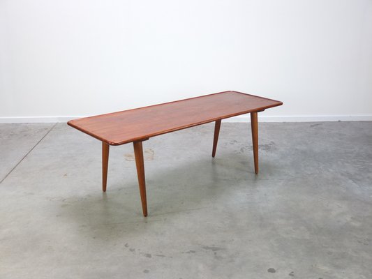 Large Teak & Oak AT-11 Coffee Table by Hans J. Wegner for Andreas Tuck, 1950s-MHV-1245635