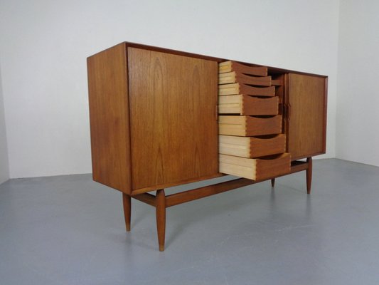 Large Teak Sideboard by Henry Rosengren Hansen for Brande Møbelindustri, 1950s-RDW-1723341