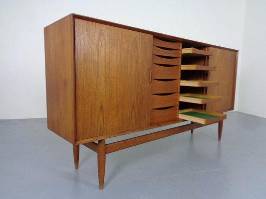 Large Teak Sideboard by Henry Rosengren Hansen for Brande Møbelindustri, 1950s-RDW-1723341