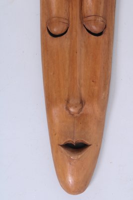 Large Teak Wall Hanging Mask Sculpture, 1950s-XT-2040475