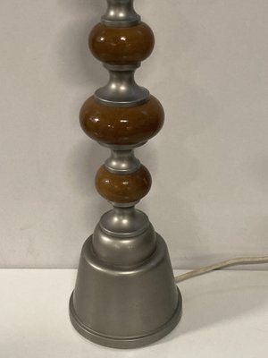 Large Teak & Zinc Table Lamp, Denmark, 1970s-BHG-1162320