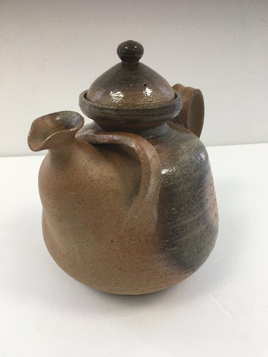 Large Teapot in Enameled Sandstone, Denmark, 1960s