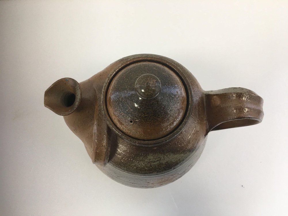 Large Teapot in Enameled Sandstone, Denmark, 1960s