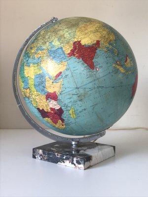 Large Terrestrial Globe in Glass and Marble, 1962-NER-1389305