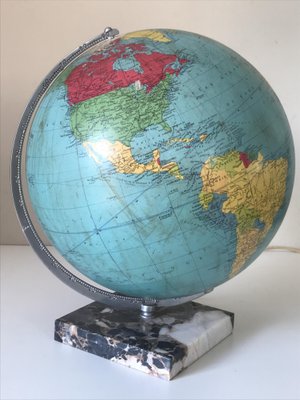 Large Terrestrial Globe in Glass and Marble, 1962-NER-1389305