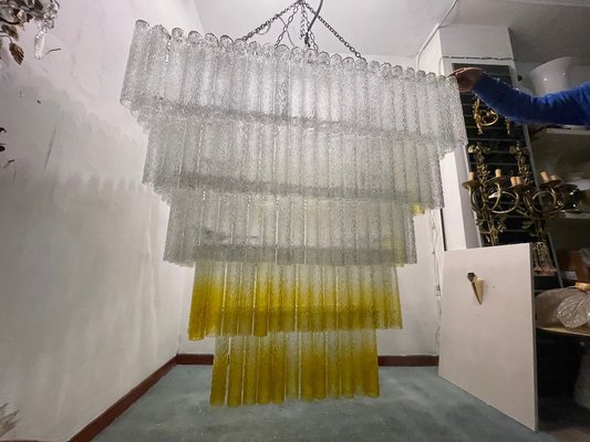 Large Textured Glass Chandelier, 1980s-JJC-1789846