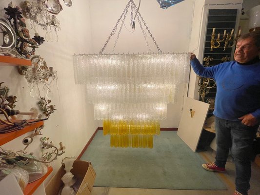 Large Textured Glass Chandelier, 1980s-JJC-1789846