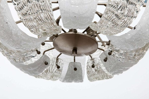 Large Textured Ice Glass Chandelier from Kalmar, 1950s-KL-620501