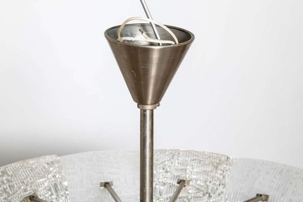 Large Textured Ice Glass Chandelier from Kalmar, 1950s-KL-620501