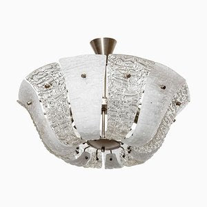 Large Textured Ice Glass Chandelier from Kalmar, 1950s-KL-620501