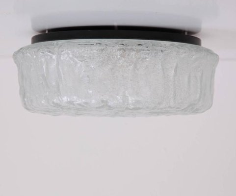 Large Textured Ice Glass Flush Mount or Sconce from Glashütte Limburg, 1960s-VLZ-631966