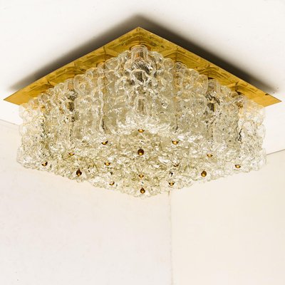 Large Thick Textured Glass Ceiling Flushmount from Kaiser, 1960s-VDW-1287202