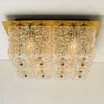 Large Thick Textured Glass Ceiling Flushmount from Kaiser, 1960s-VDW-1287202