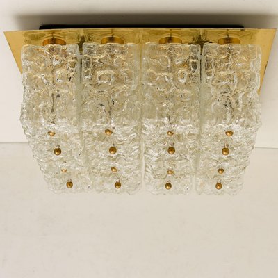 Large Thick Textured Glass Ceiling Flushmount from Kaiser, 1960s-VDW-1287202