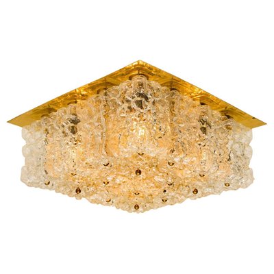 Large Thick Textured Glass Ceiling Flushmount from Kaiser, 1960s-VDW-1287202