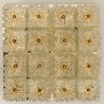 Large Thick Textured Glass Ceiling Flushmount from Kaiser, 1960s-VDW-1287202