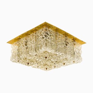 Large Thick Textured Glass Ceiling Flushmount from Kaiser, 1960s-VDW-1287202