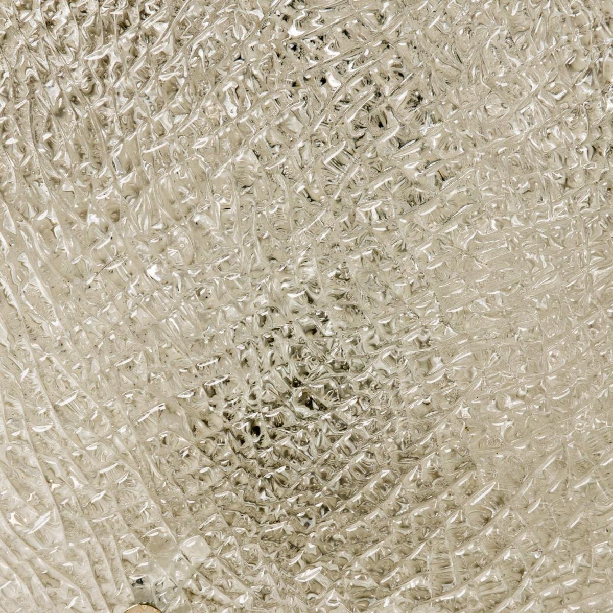 Large Thick Textured Glass Ceiling Light from Kalmar, 1960s