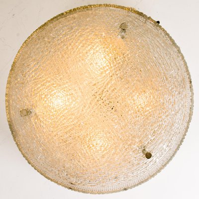 Large Thick Textured Glass Ceiling Light from Kalmar, 1960s-VDW-997149