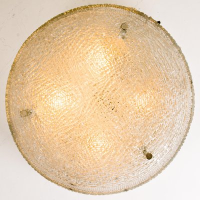 Large Thick Textured Glass Flush Mount, 1960s, set of 6-VDW-952915