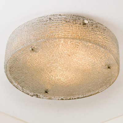 Large Thick Textured Glass Flush Mount, 1960s, set of 6-VDW-952915