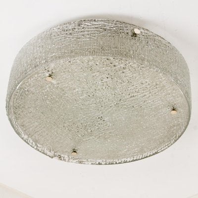 Large Thick Textured Glass Flush Mount, 1960s, set of 6-VDW-952915