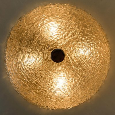 Large Thick Textured Glass Flushmount Ceiling Light from Kaiser, Germany, 1960s-VDW-1274188