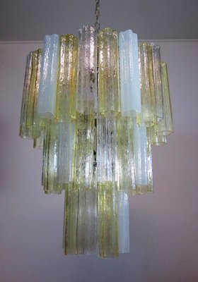 Large Three-Tier Murano Glass Tube Chandeliers, 1980s, Set of 2-OVO-1245616